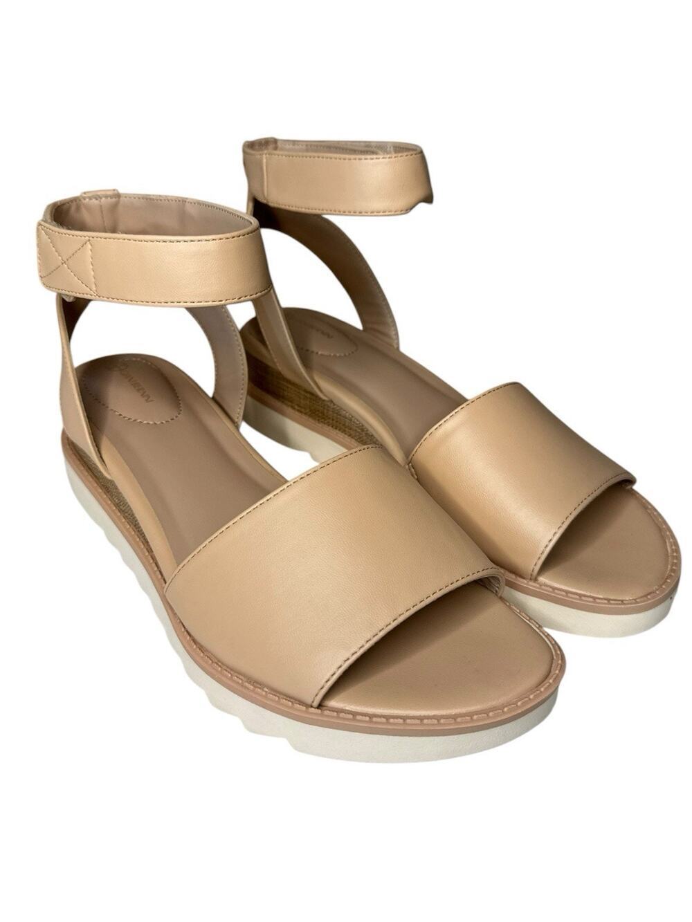 Giani Bernini NEW Constancia Ankle Strap Wedge Sandals Tan Neutral Women's 9